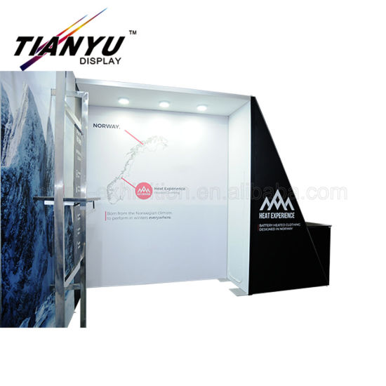 Ausstellungsstand für Aluminium-Slatwall-Displays, Stand 10X10 mit Regalen / Haken